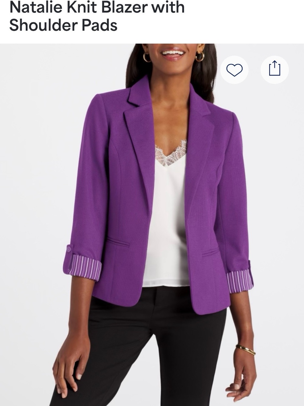 41 Hawthorn Purple Knit Blazer with Notch Lapel